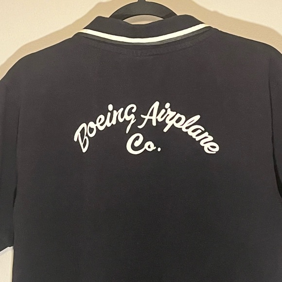 Red Canoe Vintage Boeing Airplane Co Short Sleeve Polo Black Men’s XL (A) - Picture 8 of 10